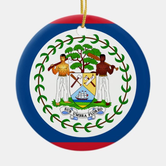 Belize Flag Keramisch Ornament (Voorkant)