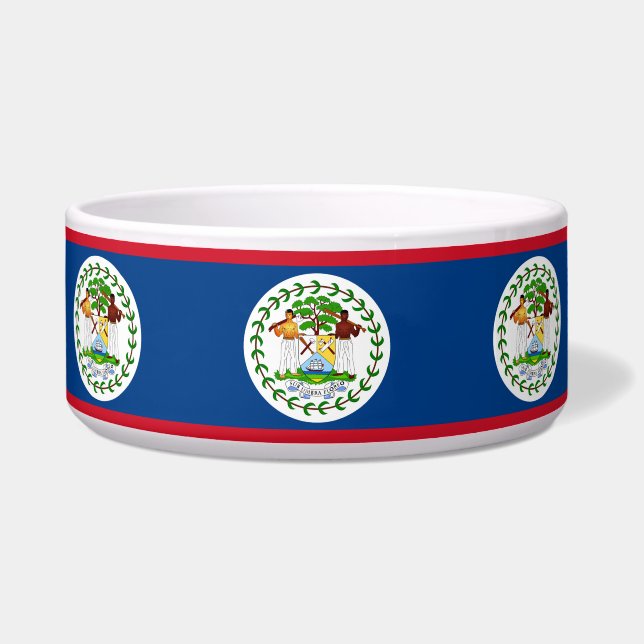 Belize Flag Pet Bowl Voerbakje (Voorkant)
