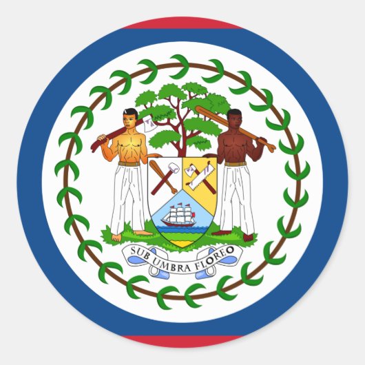 Belize Flag Ronde Sticker (Voorkant)