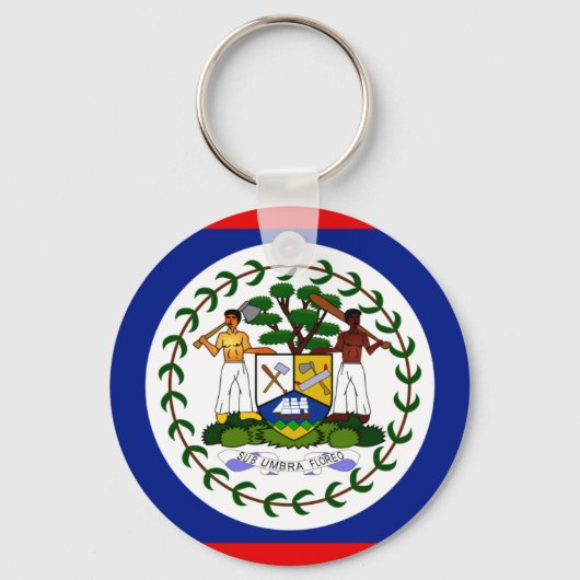 Belize Flag Sleutelhanger (Voorkant)