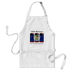 Belize Flag Spice Jars Schort