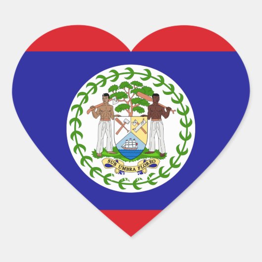 Belize Flag Splendid Patriotic Hart Sticker (Voorkant)