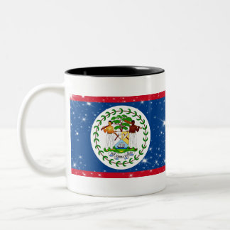 Belize Flag Tweekleurige Koffiemok