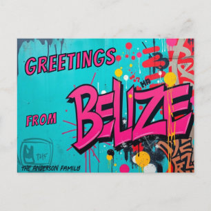 Belize graffiti stijl begroeting Briefkaart