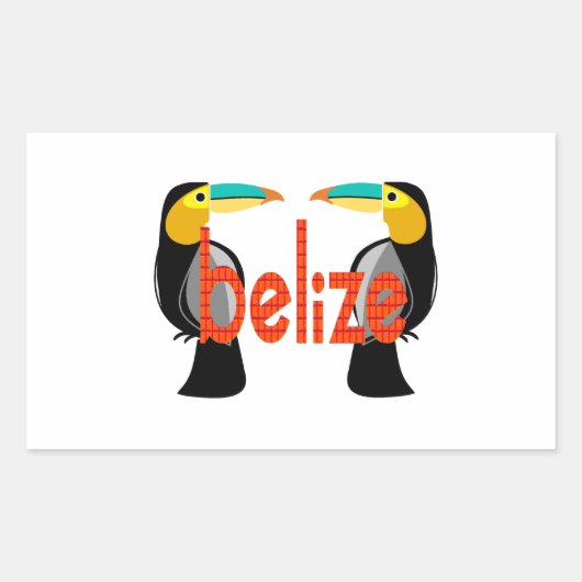 Belize het nu rechthoekige sticker (Voorkant)