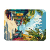 Belize Illustration Travel Art Vintage Magneet (Horizontaal)