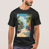 Belize Illustration Travel Art Vintage