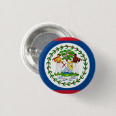 Belize knop, patriottische Belizean Flag mode Ronde Button 3,2 Cm (Voorkant /achterkant)
