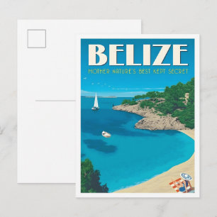 Belize Kunst Vintage Reizen  Briefkaart