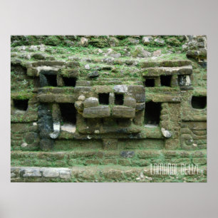 Belize Lamani Mayan verpest Jaguar masker Poster