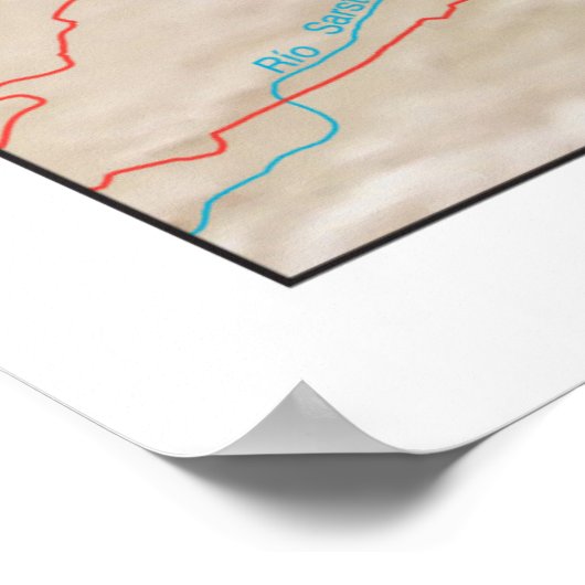 Belize Map (2003) Land in Midden-Amerika Poster (Hoek)