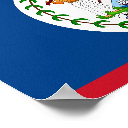 Belize National World Flag Poster (Hoek)