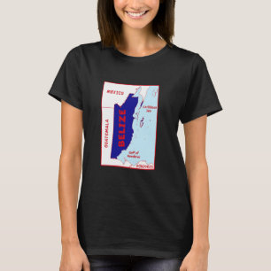 Belize Politieke kaart in vlag kleuren. Buurland c T-shirt