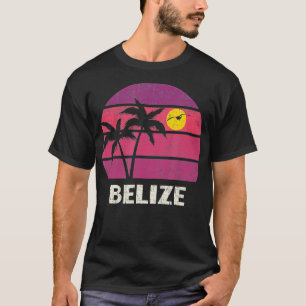 Belize Retro Surfer Beach Sunset Love T-shirt