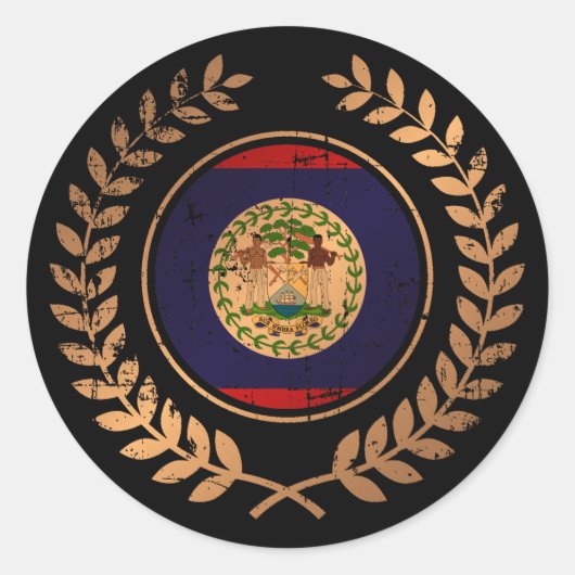 Belize Ronde Sticker (Voorkant)