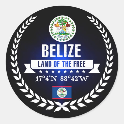 Belize Ronde Sticker (Voorkant)