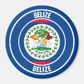Belize Round Emblem Magneet (Voorkant)