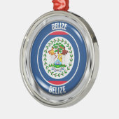 Belize Round Emblem Metalen Ornament (Links)