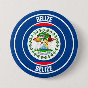 Belize Round Emblem Ronde Button 7,6 Cm