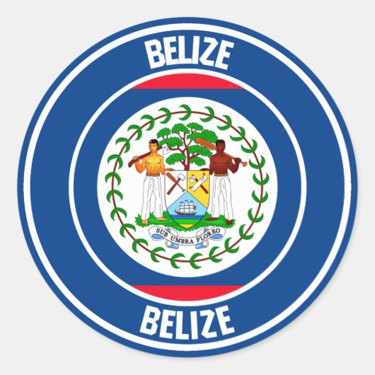 Belize Round Emblem Ronde Sticker (Voorkant)