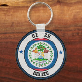Belize Round Emblem Sleutelhanger (Voorkant)