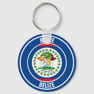 Belize Round Emblem Sleutelhanger