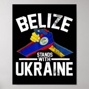Belize Staat Met Oekraïne Oekraïense Vlag T-shirts Poster