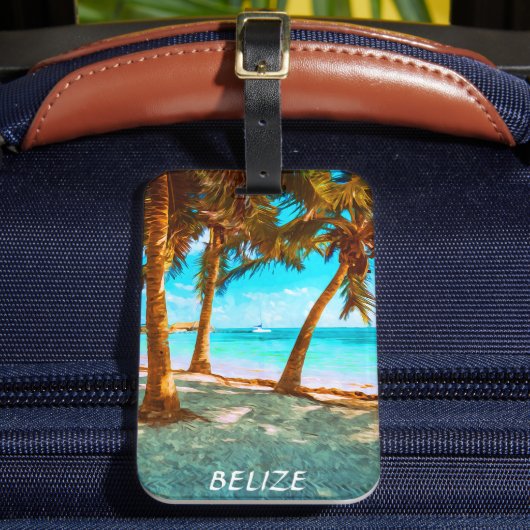 Belize Tropical Beach Bagagelabel (Voorkant Insitu 2)