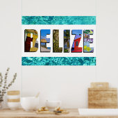 Belize Tropical Beach Blue Ocean Travel Photo Poster (Keuken)