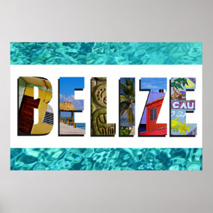 Belize Tropical Beach Blue Ocean Travel Photo Poster