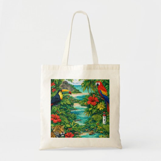 Belize Tropisch Jungle Strand Wilde Dieren Tote Bag (Voorkant)