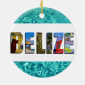 Belize Tropisch strand Blauwe Oceaan Kerstmis Keramisch Ornament (Achterkant)