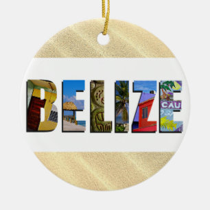 Belize Tropisch Strand Reis Foto's Kerstmis Keramisch Ornament