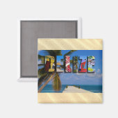Belize Tropische Zand Beach Blue Ocean Travel Foto Magneet (Voorkant / Achterkant)