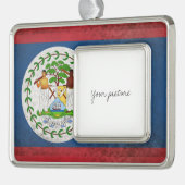 Belize Verzilverd Kader Ornament (Links)