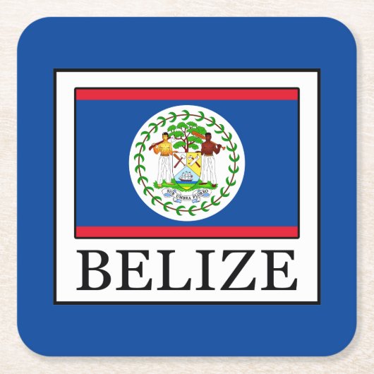 Belize Vierkante Kartonnen Onderzetter (Voorkant)