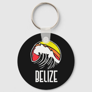 Belize Vintage 80s Retro Surfen Strand Golf Grafie Sleutelhanger