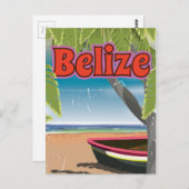 Belize vintage vakantie poster briefkaart (Voorkant / Achterkant)
