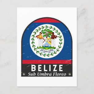Belize vlag Embleem met vervorming Briefkaart