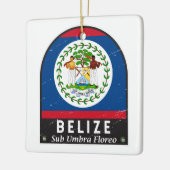 Belize vlag Embleem  met vervorming Keramisch Ornament (Links)