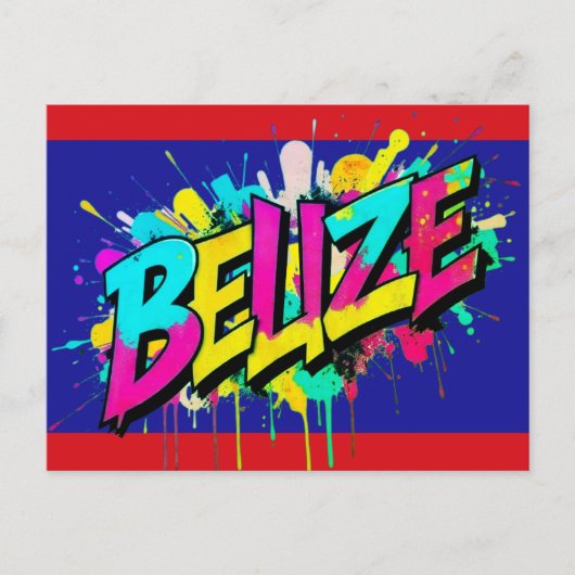 Belize vlag graffiti stijl begroeting Briefkaart (Voorkant)