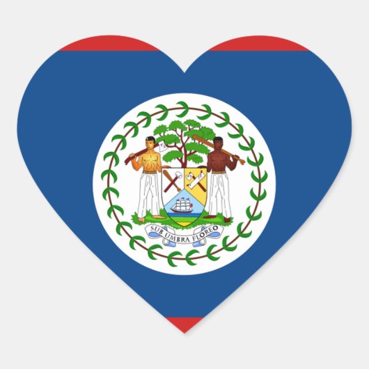 Belize Vlag Hart Sticker (Voorkant)