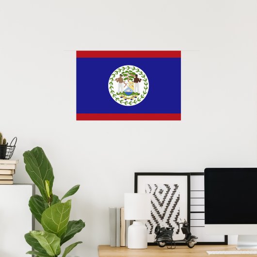 Belize vlag poster (Thuiskantoor)