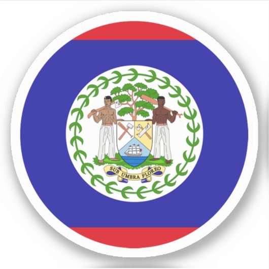 Belize Vlag Ronde Sticker (Voorkant)