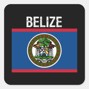 Belize, vlag van Belize Vierkante Sticker