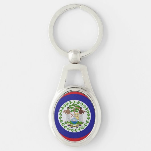 Belize Vlag Wapen Sleutelhanger (Voorkant)