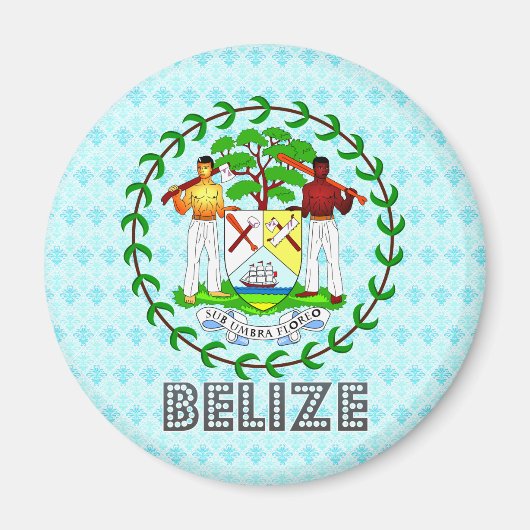 Belize wapenmunt magneet (Voorkant)