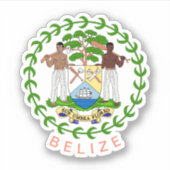 Belize wapenmunt sticker (Voorkant)