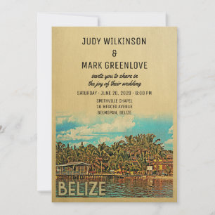 Belize Wedding Invitation Middeleeuwen Kaart