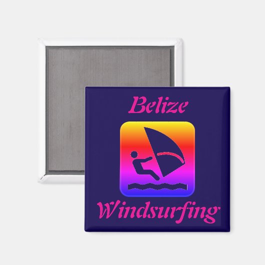 Belize Windsurfing Rainbow (Long Caye) Magneet (Voorkant / Achterkant)
